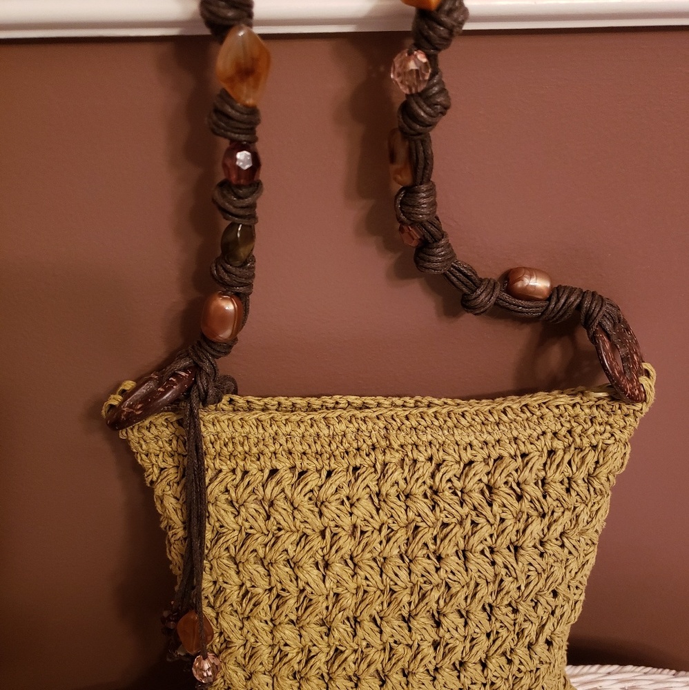 Blue Miami Straw Purse Handbag